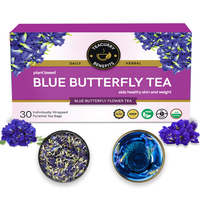 Teacurry Blue Butterfly Pea Flower Tea Box - Helps in Skin Glow, Hair Growth, Eyesight, Mood Enhance