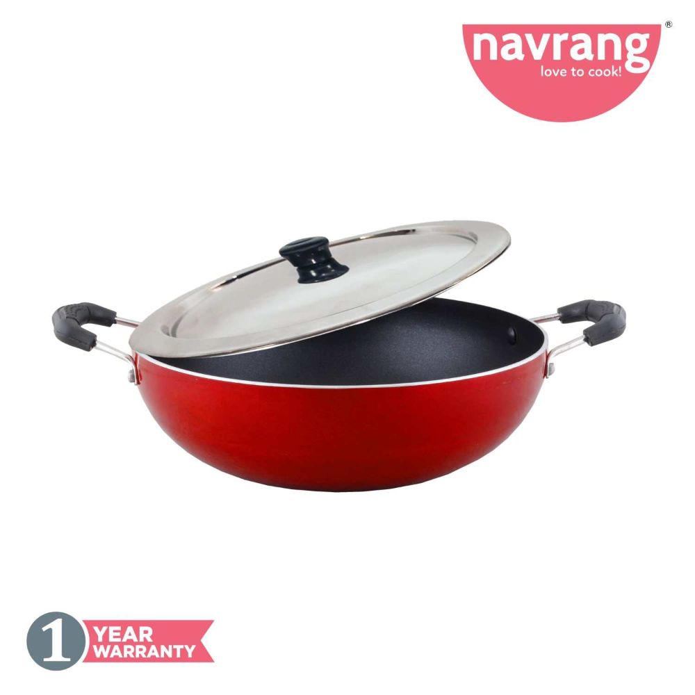 Navrang Nonstick Kadai Medium With Ss Lid