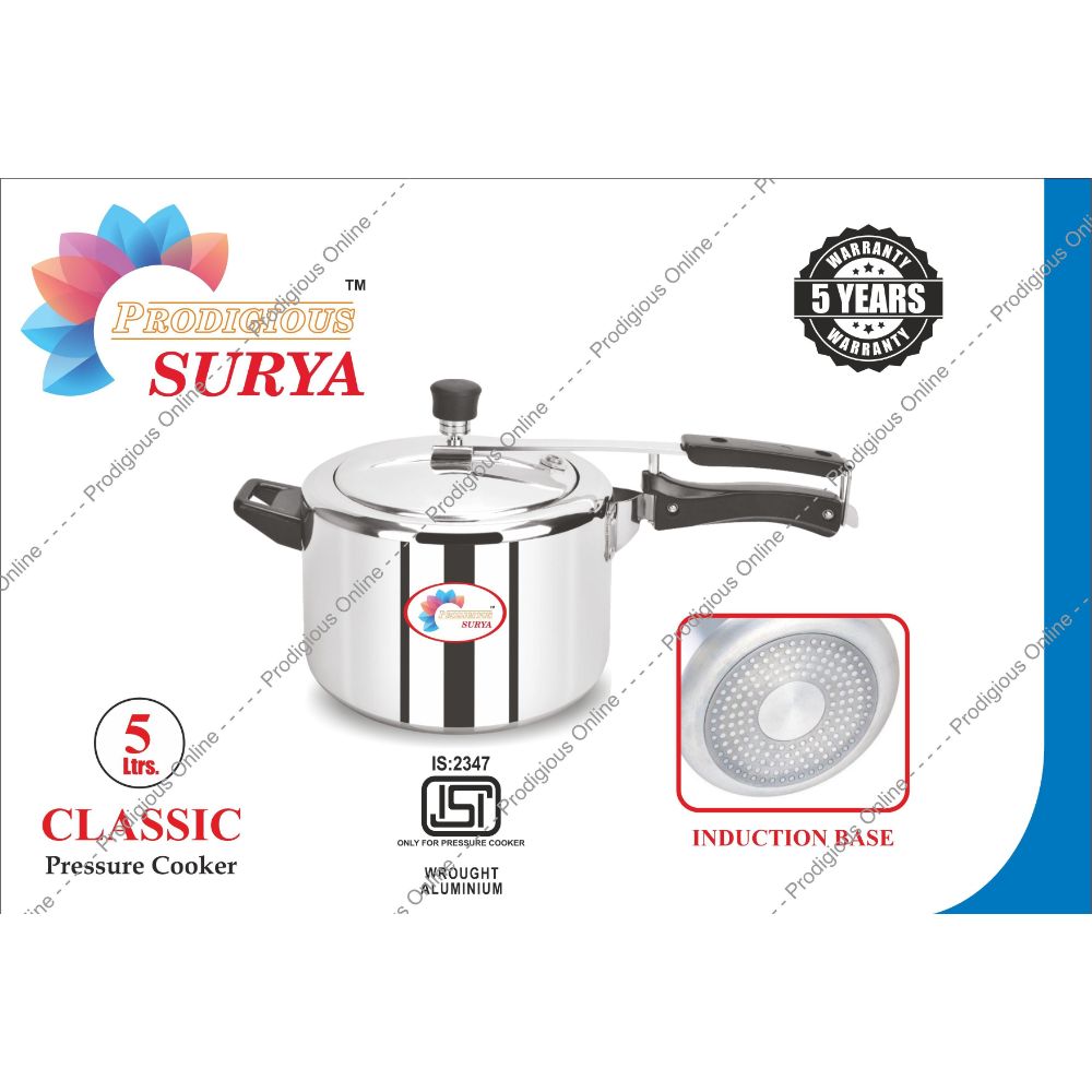 Prodigious Surya 5l Classic Pressure Cooker - Induction Base