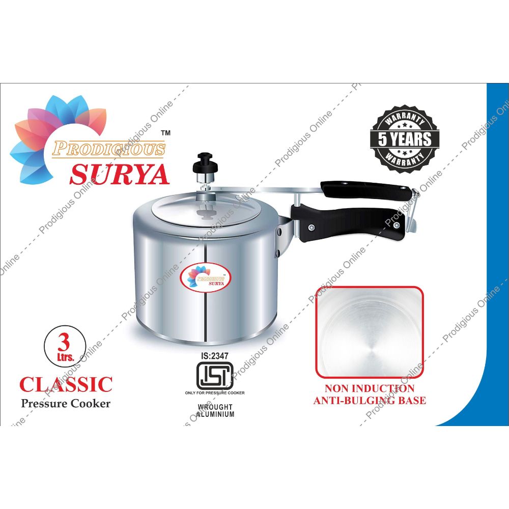 Prodigious Surya 3l Classic Pressure Cooker - Non Induction