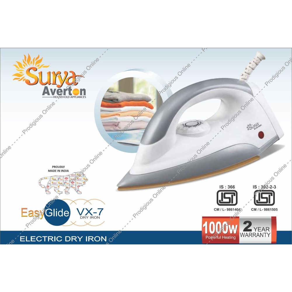 Surya Averton Vx-7 Dry Iron, 1000w - Double Isi