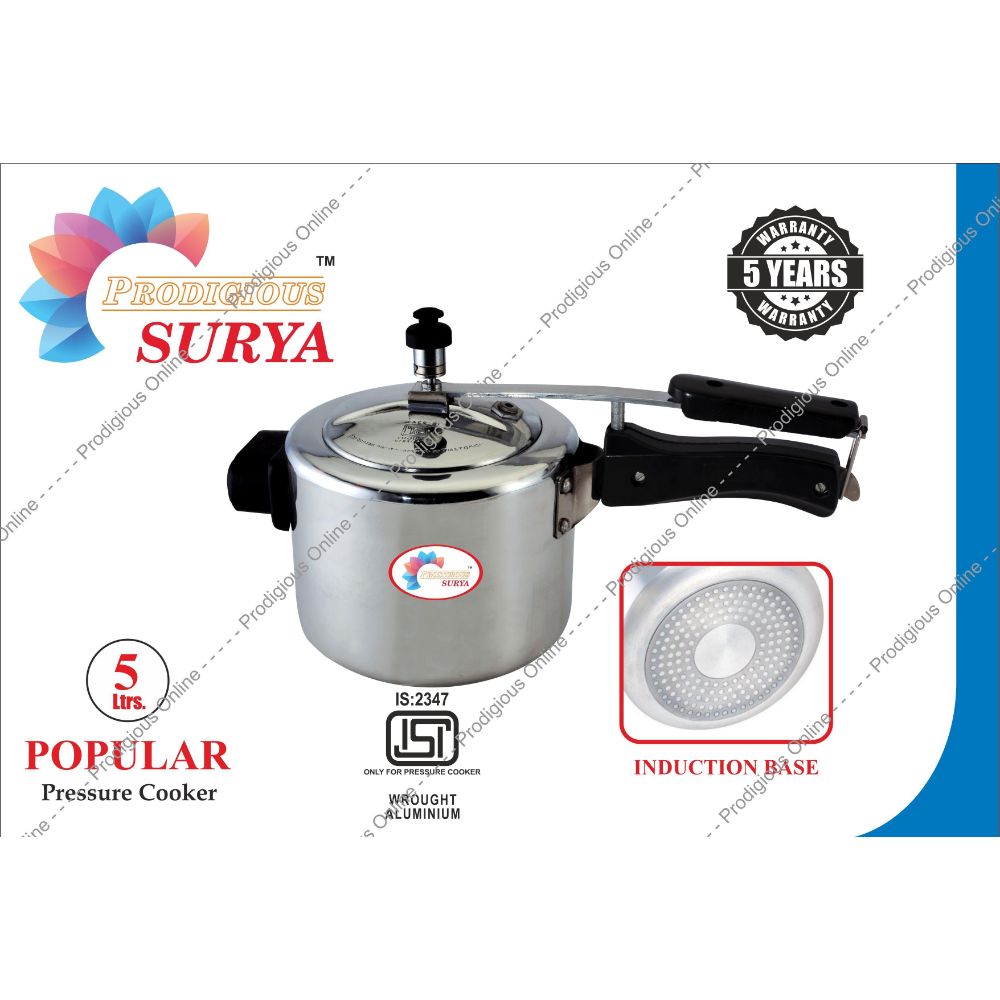 Prodigious Surya 5l Popular Pressure Cooker - Induction Base