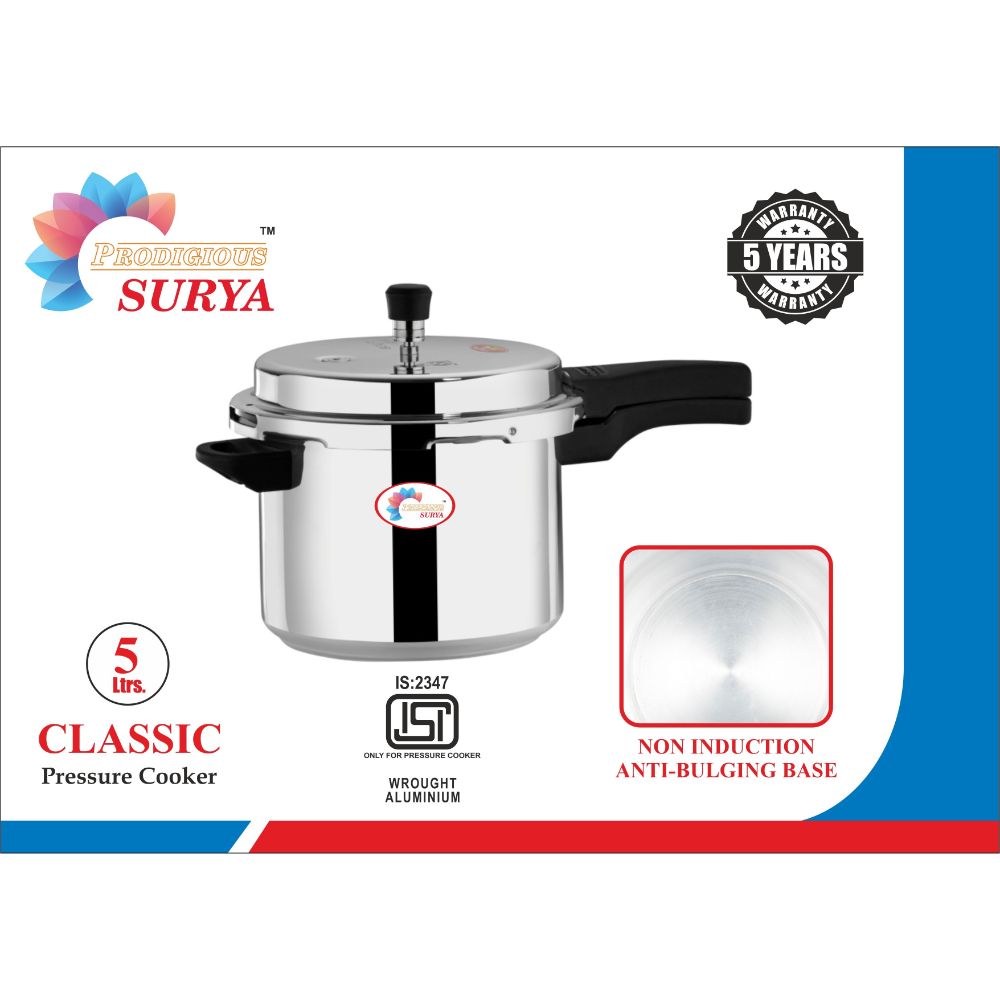 Prodigious Surya 5l Classic Pressure Cooker - Outer Lid Non Induction