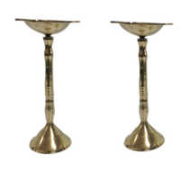 Polished Steel Oil Lamps