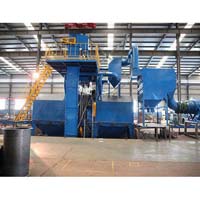 Roller conveyor shot blasting machine