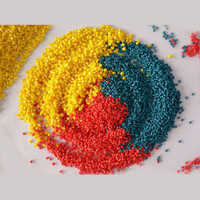 Colored plastic granules