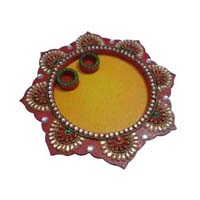 Wooden pooja thali
