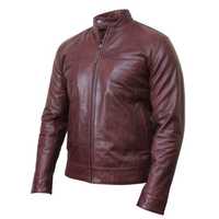 Leather bomber jacket