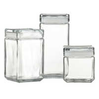 Square glass jar