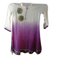 Embroidered chiffon kurti