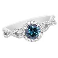 Blue diamond rings