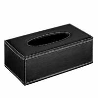 Leather tissue box