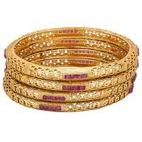 Studded gold bangles