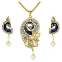Designer peacock pendant set