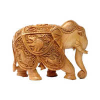 Wooden inlaid elephant