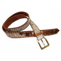 Leather weave belt