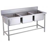 Three sink unit