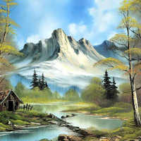Landscape canvas painting