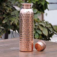 Copper hammered bottle