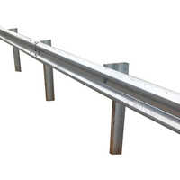 Metal beam crash barrier