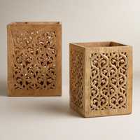 Carved candle holder