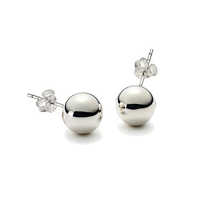 Silver ball stud earring