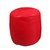 Red Leather Pouf