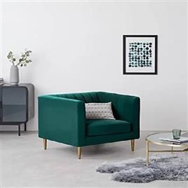 1 Seater Fabric Sofa Greenpre Assembled