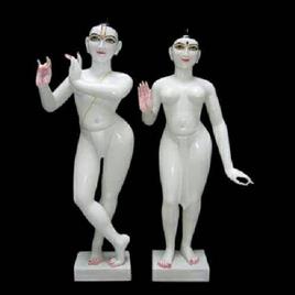 18 Inch Marble Krishna Jodi Statue Material: Marble