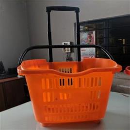 2 Wheels Plastic Shopping Basket Trolley, Caster Size: 3"