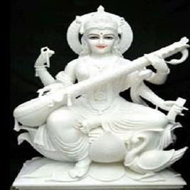 25 Feet Makrana Marble Sarasvati G Statue