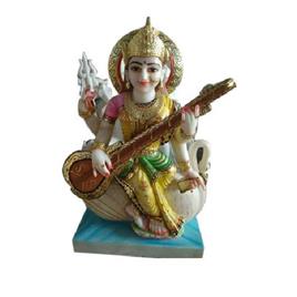 25 Feet Saraswati Marble Statue, Usage/Application: Worship