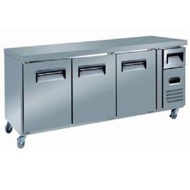 3 Doors Undercounter Refrigerator, Body Material: Stainless Steel