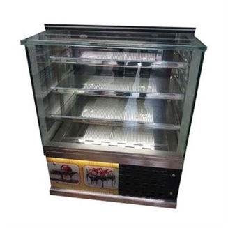 3 Shelves Glass Sweet And Bakery, Material: Steel