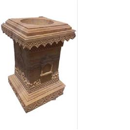 32 Feet Brown Marble Tulsi Stand, Color: Brown