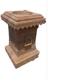 32 Feet Brown Marble Tulsi Stand