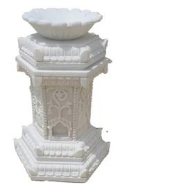 5 Feet White Marble Tulsi Stand