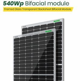 540Wp 144 Cells Framed Glass Transparent Backsheet Mono Perc Bifacial Module, Certification: ALMM Approved