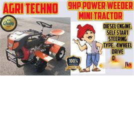 9 Hp Diesel Engine Power Weeder, No of Wheels: 4