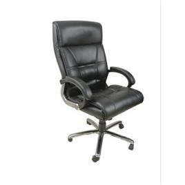 Black Leather Boss Chair, Color: Black