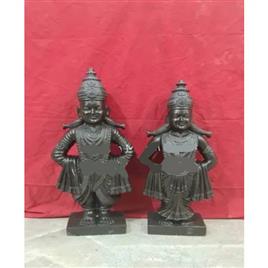 Black Marble Vitthal Rukmini Statue, Surface Treatment: Polished