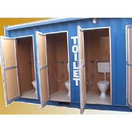 Blue Mobile Toilet, Material: Wood