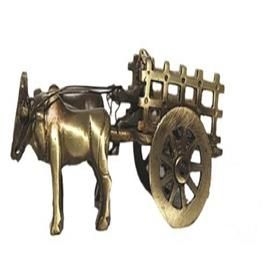 Brass Bull Cart, Size: 4 inch x 2 inch x 2 inch