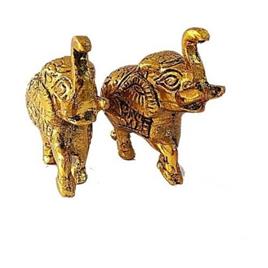 Brass Elephant Pair Statue