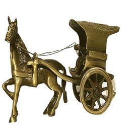 Brass Horse Cart Statue