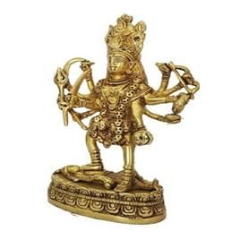 Brass Kali Maa Statue, Color: Golden (Gold Plated)