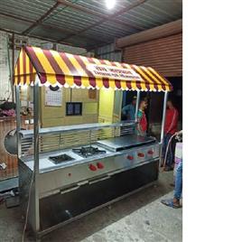 Chat Counter With Burner Etc Canopy, Material: Stainless Steel