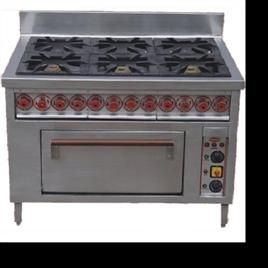 Color Coated Lpg Six Burner Cooking Range