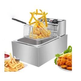 Commercial Electric Deep Fryer Single Compartment For French Fries And Fast Food Shops