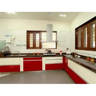 Commercial L Shape Wooden Modular Kitchen, Kitchen Shape: L Shape